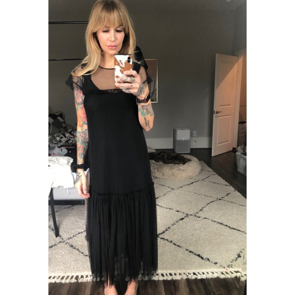 Zara Sheer Ruffle midi dress